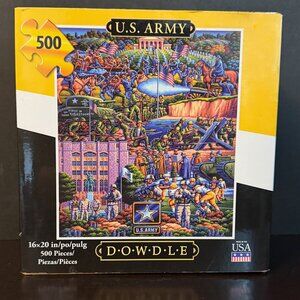 Dowdle Folk Art "U.S. Army" Military Puzzle 500 Pieces 16" x 20"